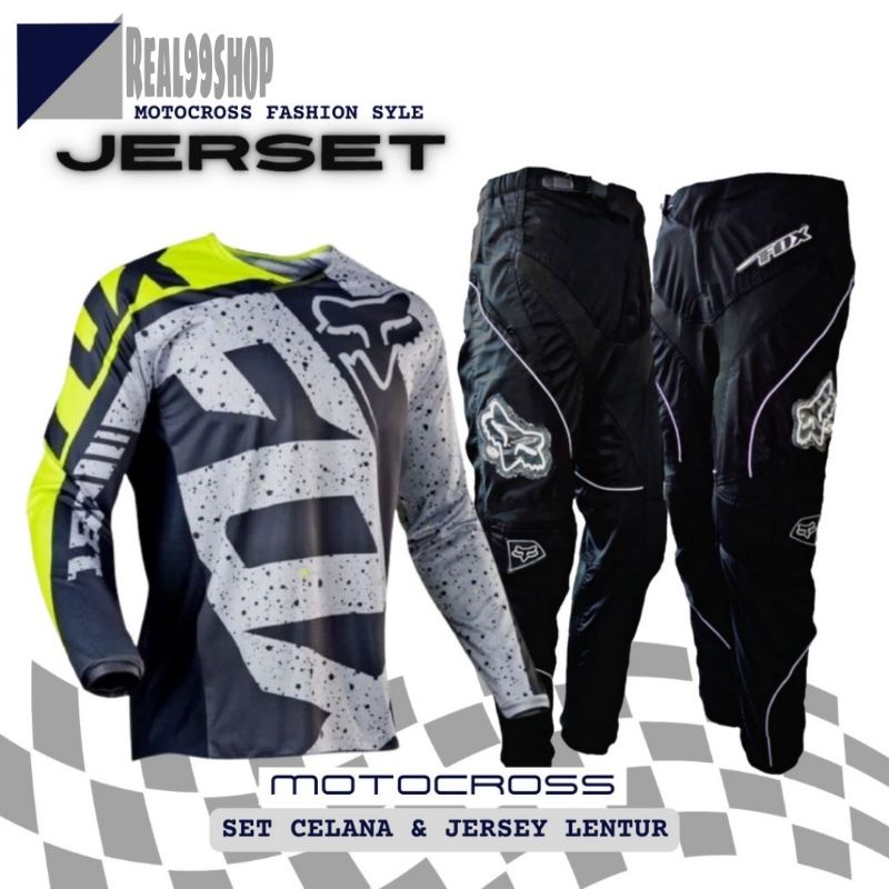 Setelan jersey celana cross trail Jerset motocross trabas