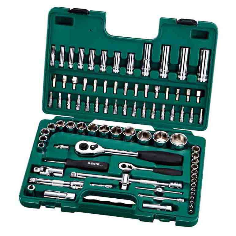 Kunci Socket Set 86 Pcs 1/4 Inch &amp; 1/2 Inch (METRIC) 09013 SATA TOOLS