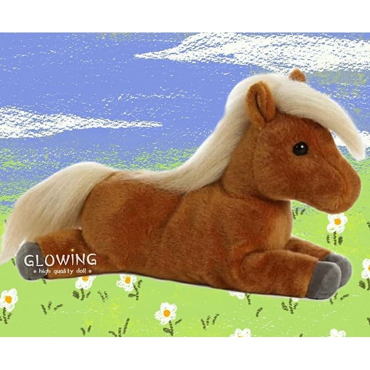 Boneka Kuda Coklat Rambut Putih