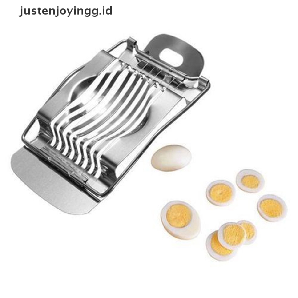 // justenjoyingg.id // Stainless Steel Boiled Egg Slicer Section Cutter Mushroom Tomato Cutter For Cooking Tool ~