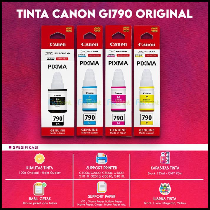 Tinta Printer Canon Gi790 Gi-790 G1010 G2010 G1000 G2000 Original Ori
