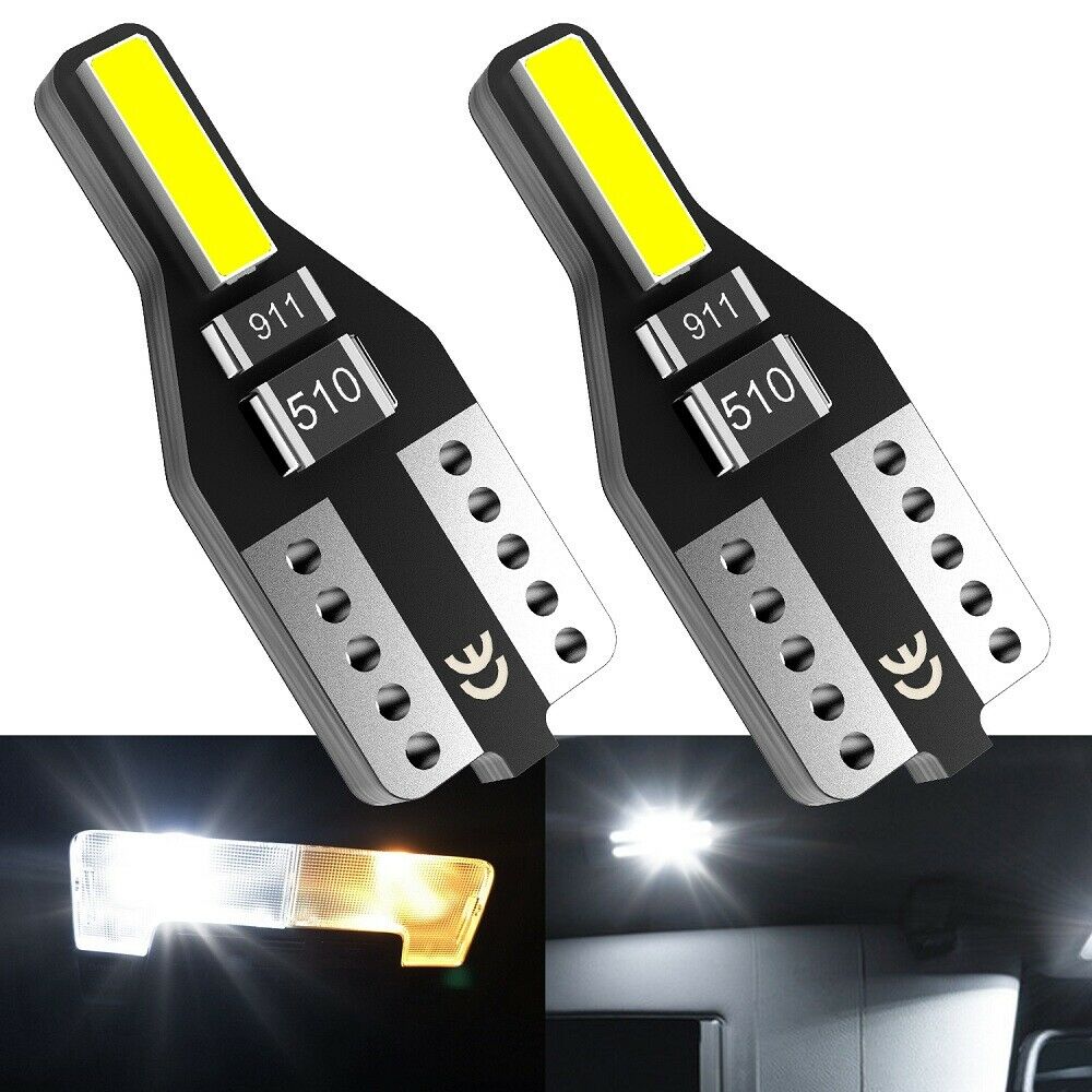 10pcs Bohlam Led Canbus T10 W5W 194 Super Terang Untuk Interior / Plat Nomor Mobil