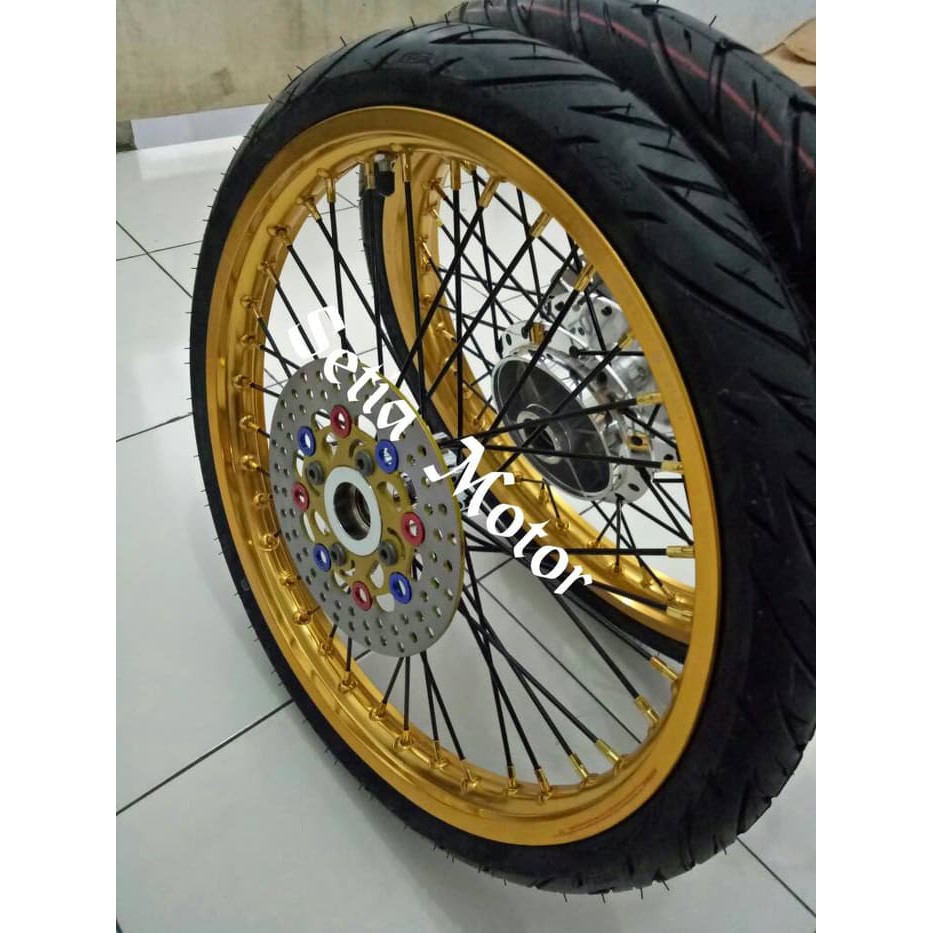 Velg Sonic 150 Sepaket Velg - Pelk Tromol Cakram Ban Jari Jari Set Rakit - Variasi Motor