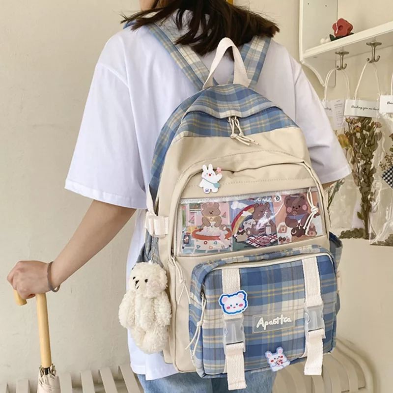 GTM Tas Ransel Backpack Style Korea Tas Sekolah Liontin