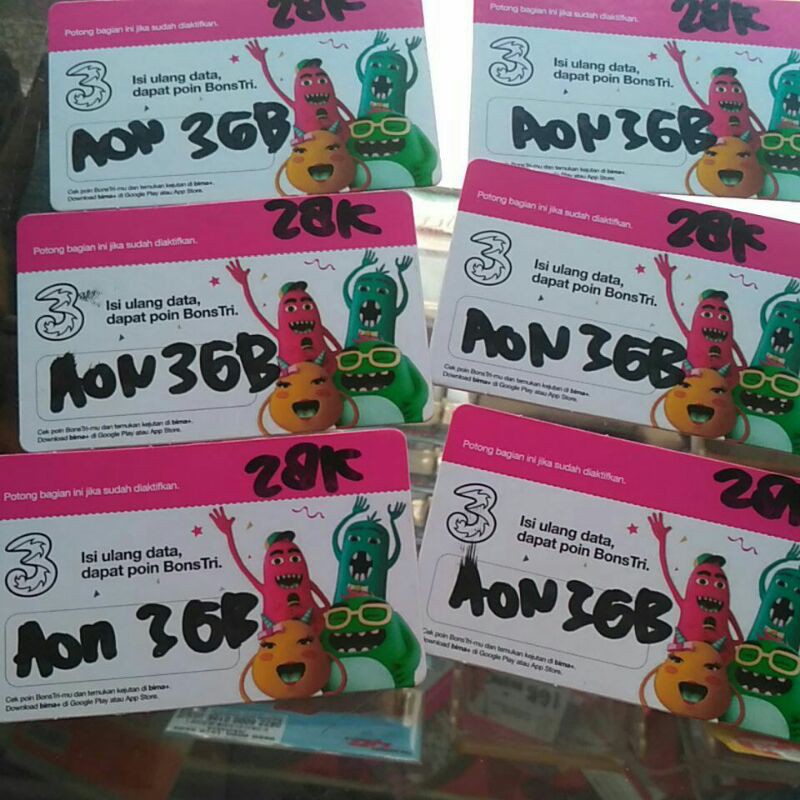 vocer kuota TRI 3 GB AON Jabotabek