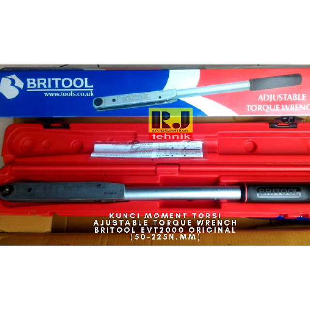 Kunci Moment Torsi Ajustable Torque Wrench Britool EVT2000 Original (50-225N.mm)