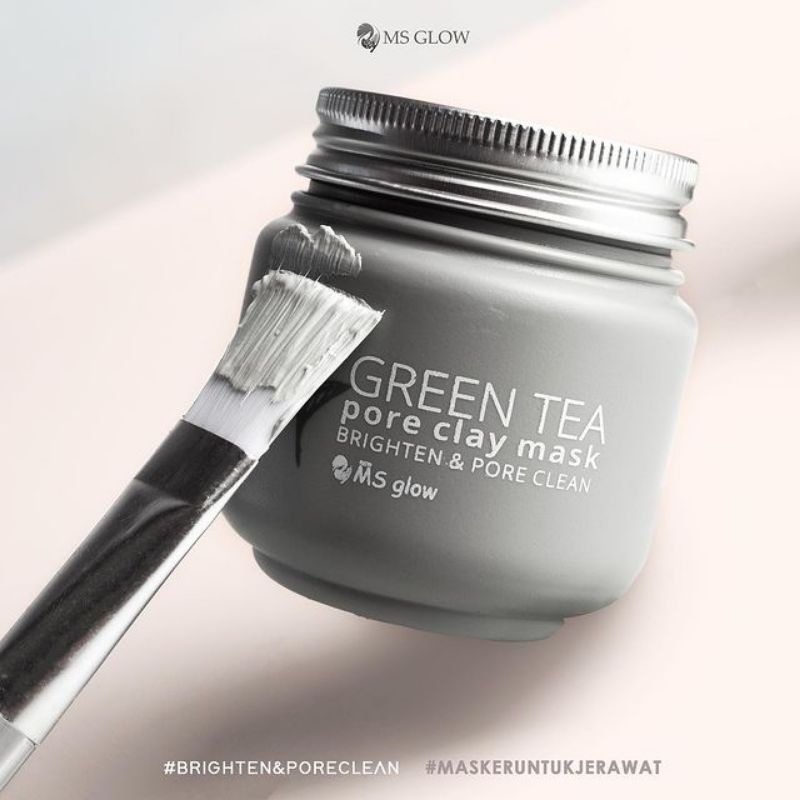 Clay Mask MS glow msglow green tea | charcoal Free Kuas