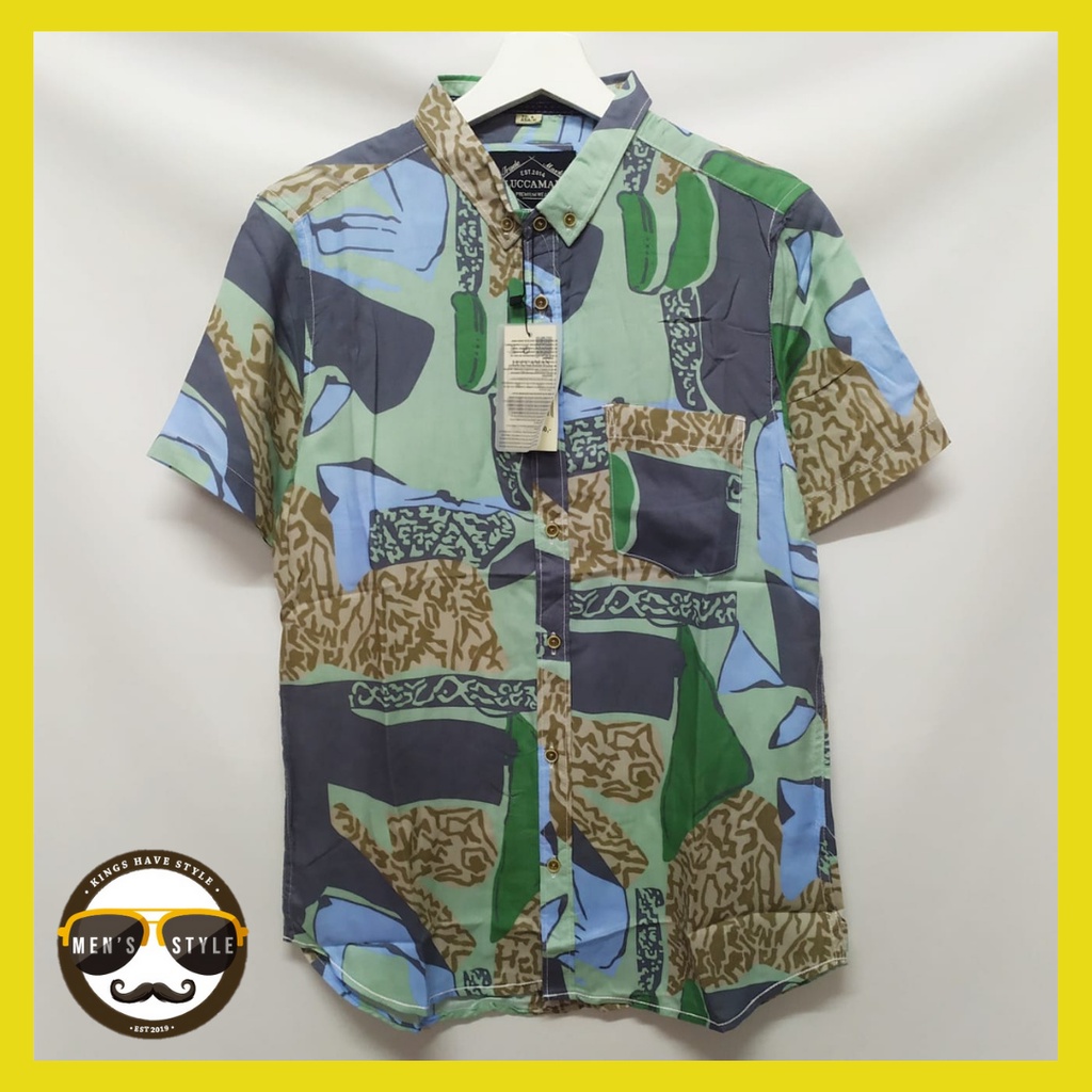Kemeja Motif Pria Jumbo Kemeja Pantai Pria Jumbo Premium Impor DLCB 02