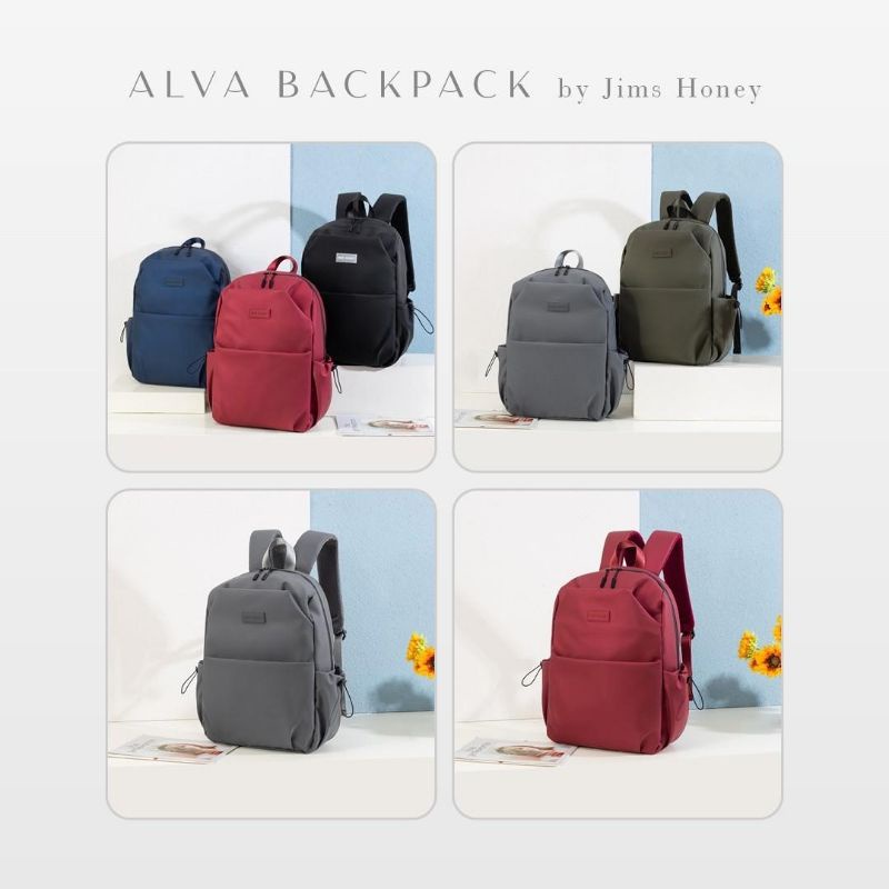 Alva Backpack Jims Honey Tas Ransel Laptop Pria Wanita Waterproff Import