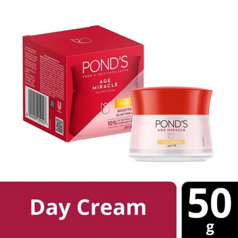 Ponds Age Miracle Facial Foam 10gr / Face Wash / Whip Day 20g / Night Cream 50gr Cream Pond's