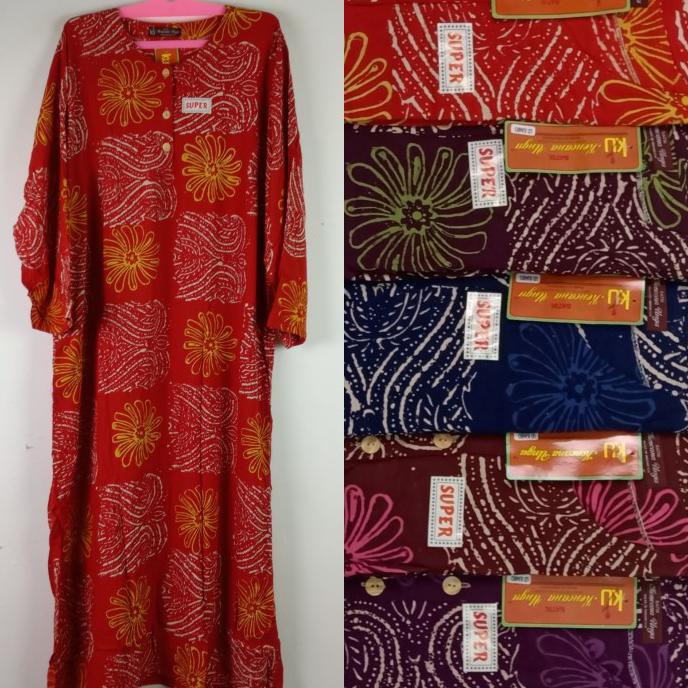 Daster Kencana Ungu Lengan Panjang Jumbo Label Coklat