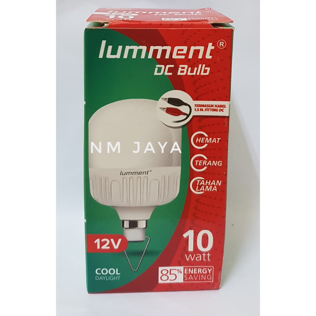 Lampu DC Bulb 12V 10 Watt 10W dan Kabel jepit aki 1.5 M Fitting DC