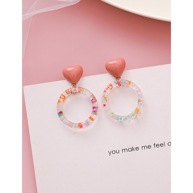 LRC Anting Tusuk Fashion Love Ring Earrings F88928