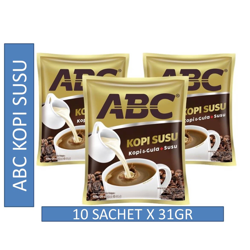 

Abc Kopi Instant Kopi & Gula + Susu 10 X 31g