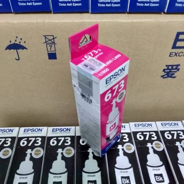 Tinta Epson 673 Full Set(6 warna) Original 70ml Series L800 L805 L850 L1800