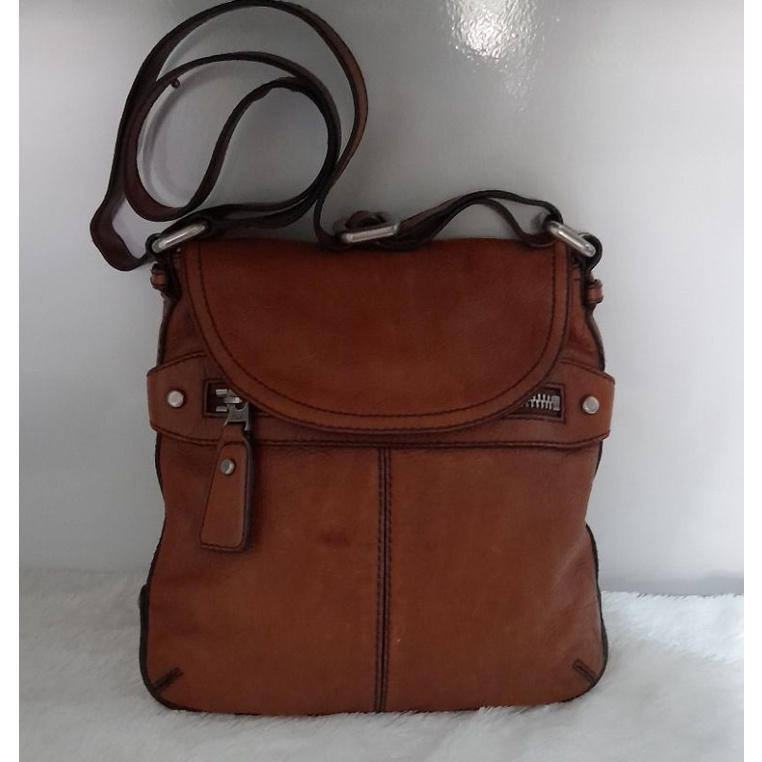 tas fossil vintage brown preloved