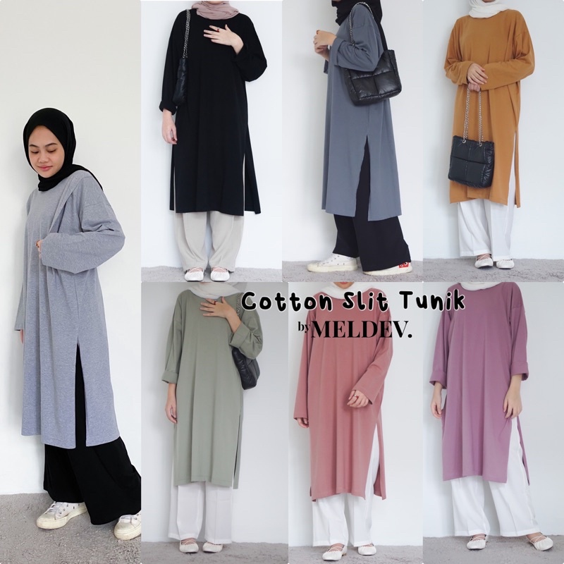 Bymeldev Cotton Slit Tunik Polos Busui dan Non Busui