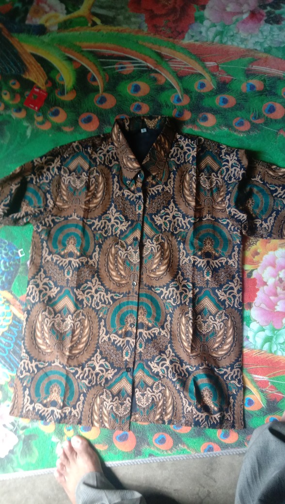 Kemeja Batik Gondrowaru Ijo Full Furing Katun Halus Baturaden