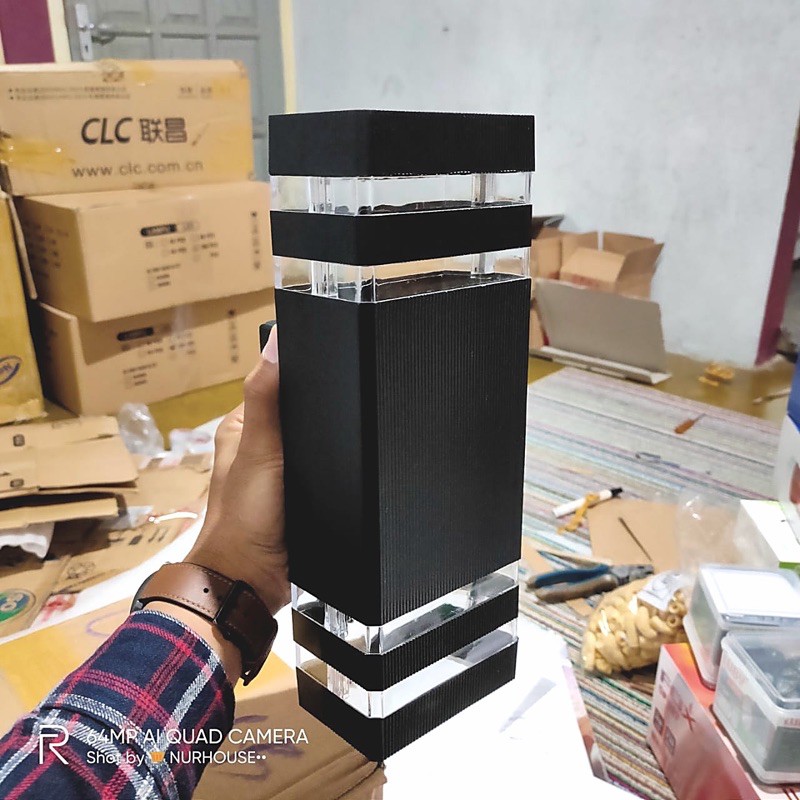 Lampu dinding Minimalis 2 Lampu Kotak