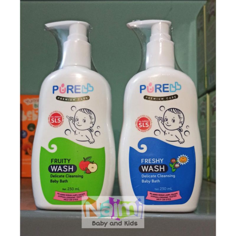 PureBB Pure BB Baby Wash Fruity dan Freshy Eucalyptus 230ml Botol Pump