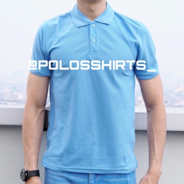 BIRU LANGIT - BAJU KERAH POLOS, WANGKI POLOS