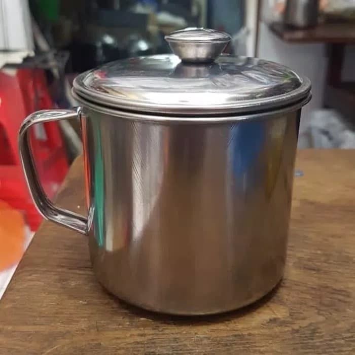 Mug stainless / Cangkir stainless / Gelas stainless TUTUP 12 cm