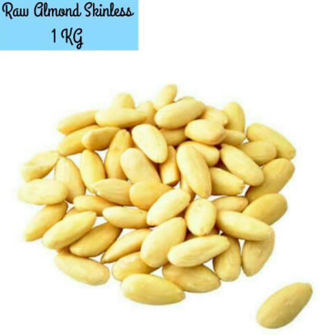 

Raw Almond Blanched \u002F Almond Mentah Kupas Utuh 1 KG