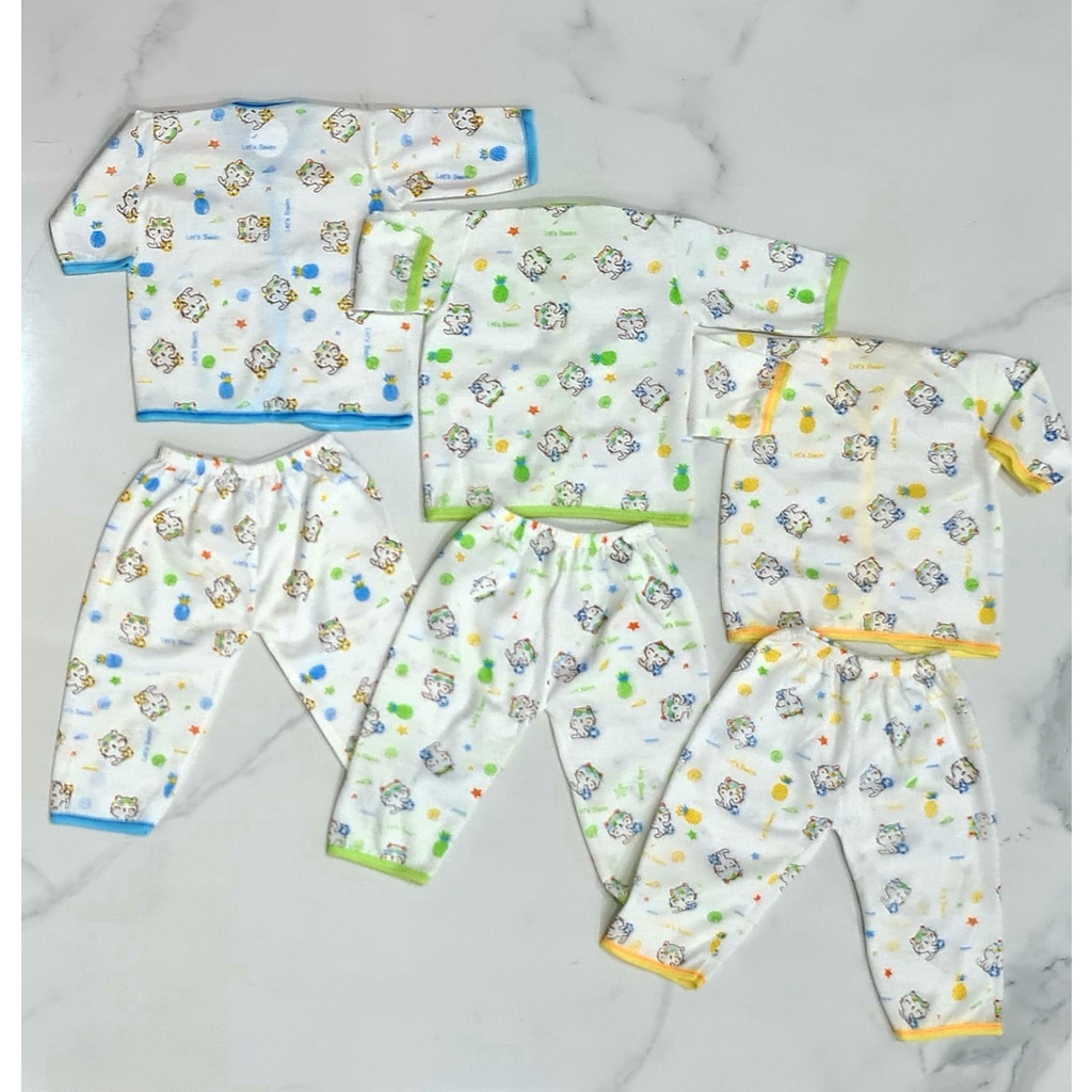 3 Pcs Setelan panjang tabur bayi newborn isi 6 /PJ-06 setelan panjang bayi laki laki perempuan setelan bayi panjang baru lahir