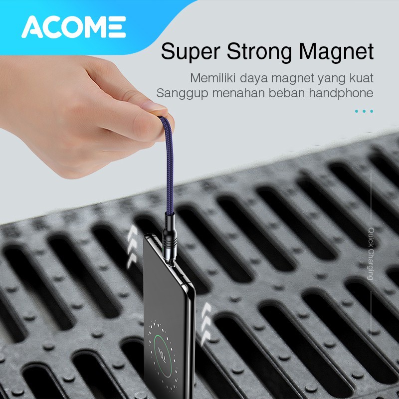 Acome Kabel Data Strong Magnetic Fast Charging 3A 100 cm Garansi Resmi 1 Tahun AXC–Plug Type-C