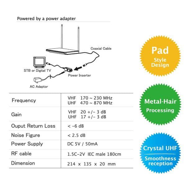 Px Antena Digital Indoor (DA-1203P)