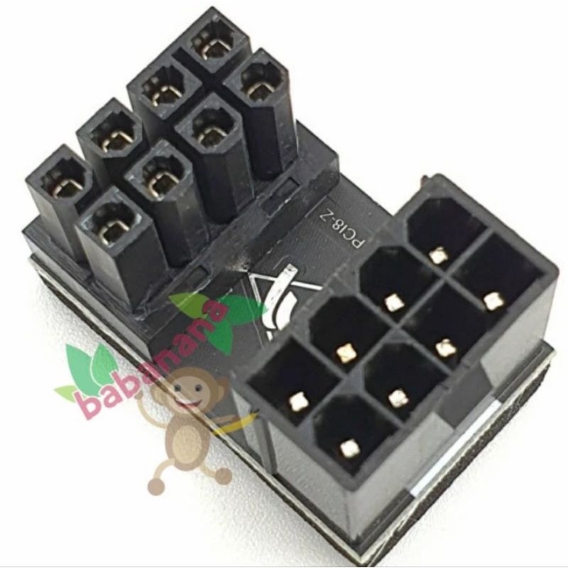 PCIE 8 pin vga 180 degree adapter elbow siku socket vga 8pin reverse