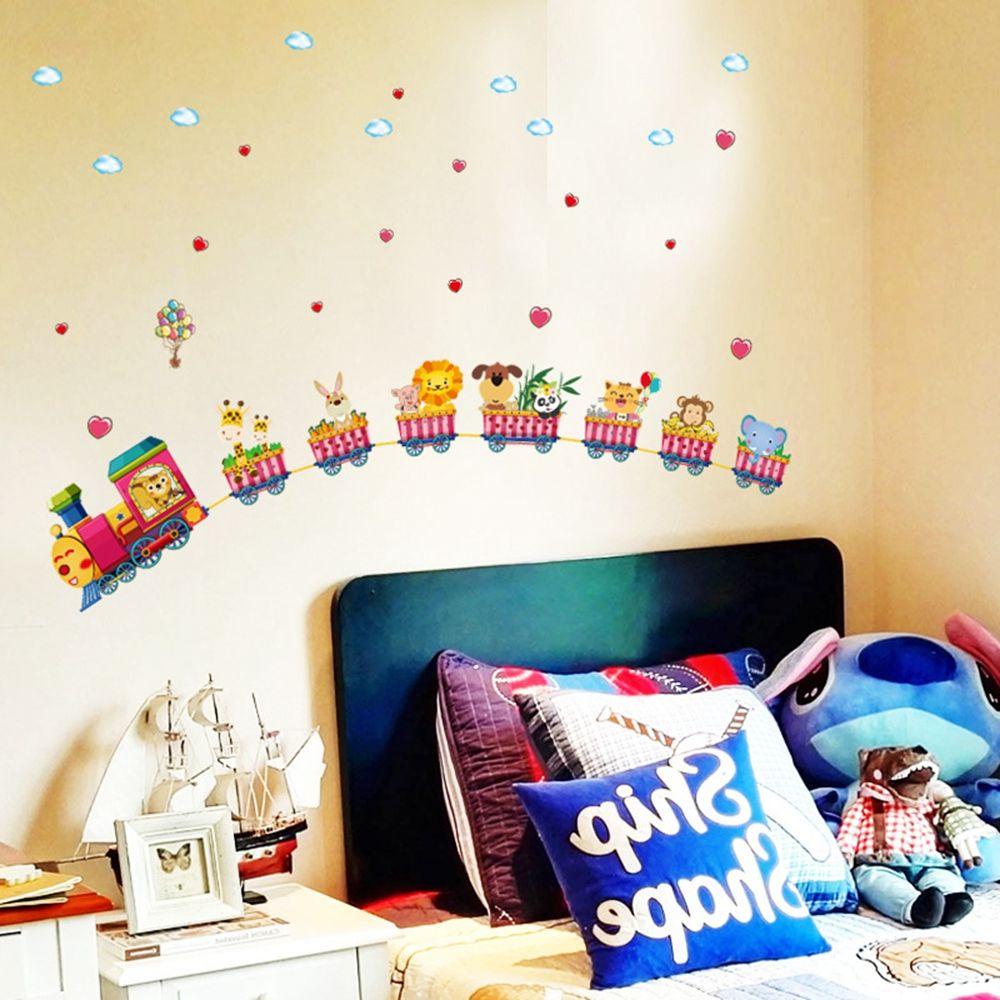 [Elegan] Stiker Dinding Diy Pvc Kamar Anak Bayi Kamar Tidur Mengemudi Kereta Kereta Kereta Mural Art