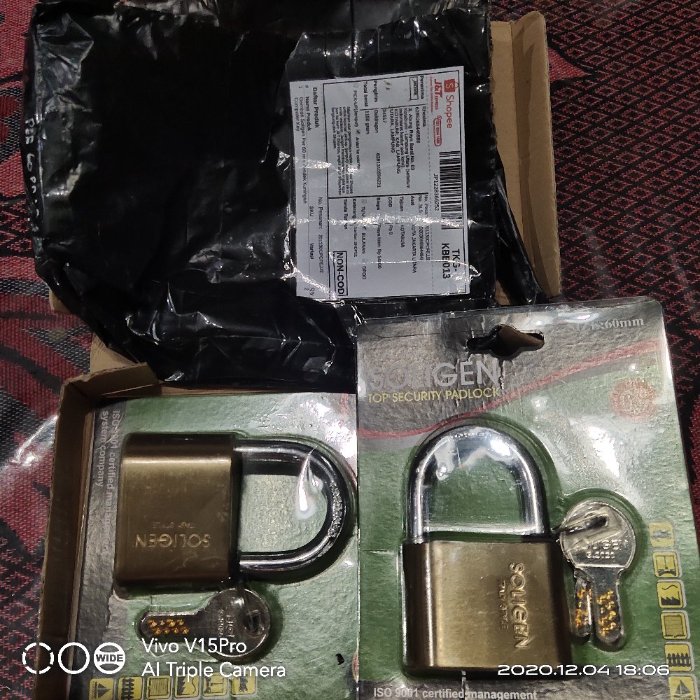 Gembok Soligen Per 60 Mm Pendek Kuningan Computer Key