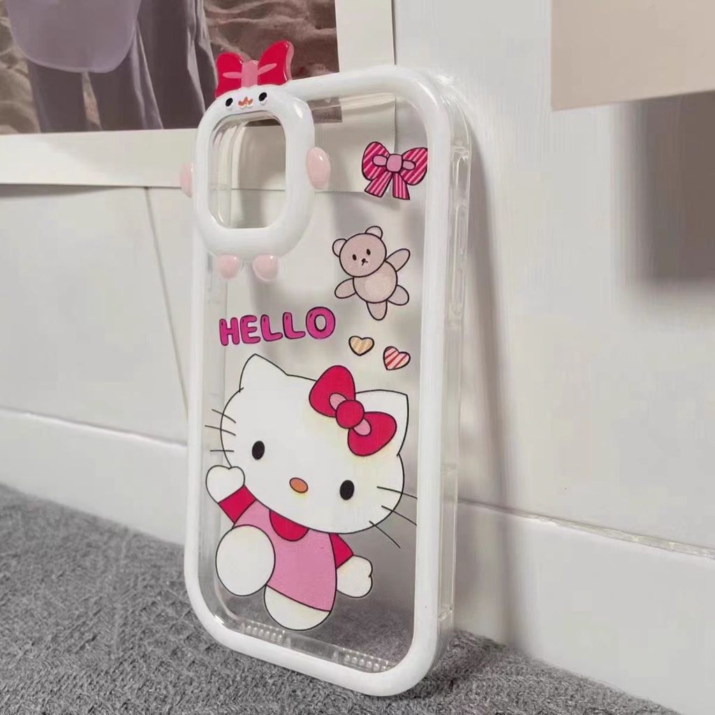 Ins Soft Case TPU Motif hello kitty Untuk iPhone 14 14pro 14max 14prm 13 13pro 13pro 13prm 11 6splus 7Plus 8Plus Xr XS 13 12pro Max