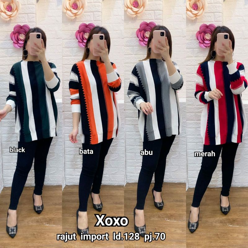 blouse rajut import jumbo/kaos rajut import over size/atasan rajut import terbaru