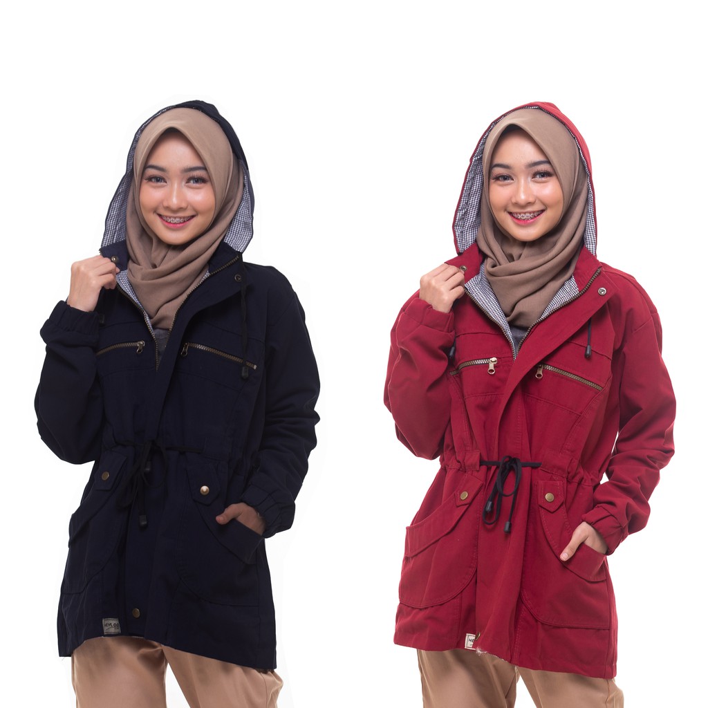 JAKET WANITA PARKA KANVAS WANITA JAKET PARKA HODIE BISA DILEPAS DISTRO