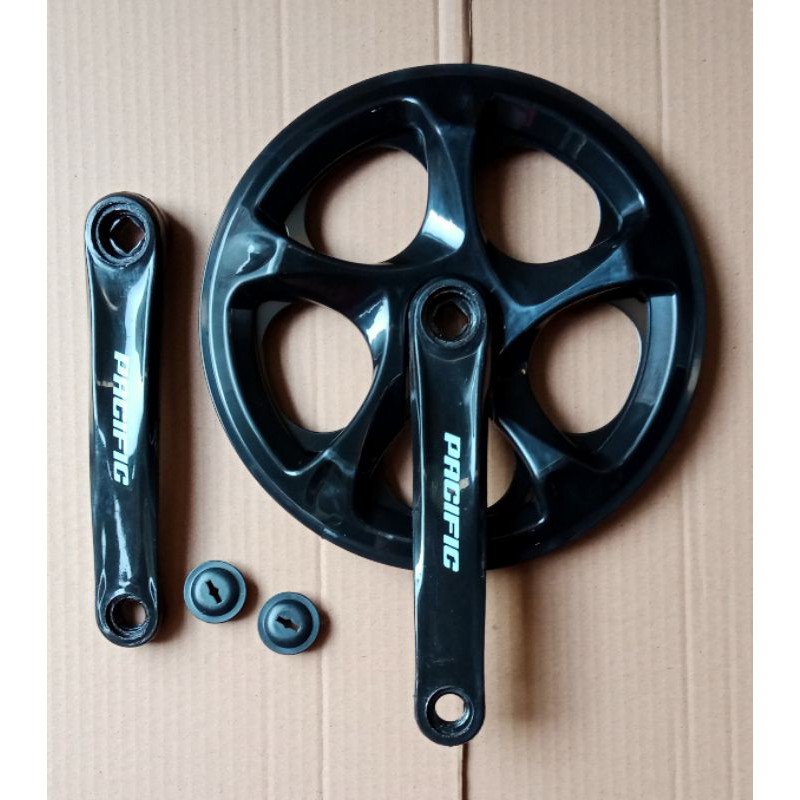 Crank sepeda PACIFIC 52T single speed Hitam