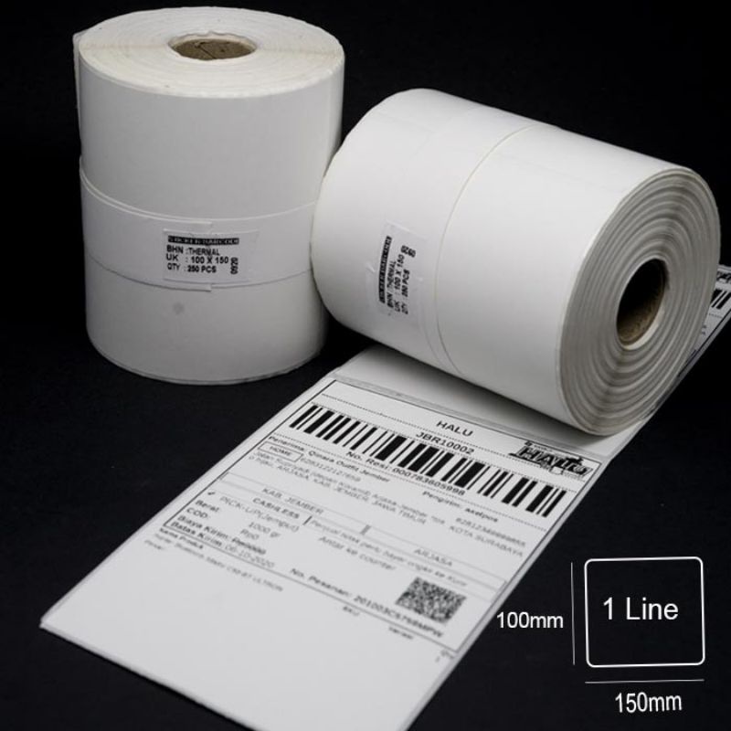 LABEL BARCODE 100 X 150 mm KERTAS STICKER DIRECT THERMAL 100x150 mm ISI 250 pcs