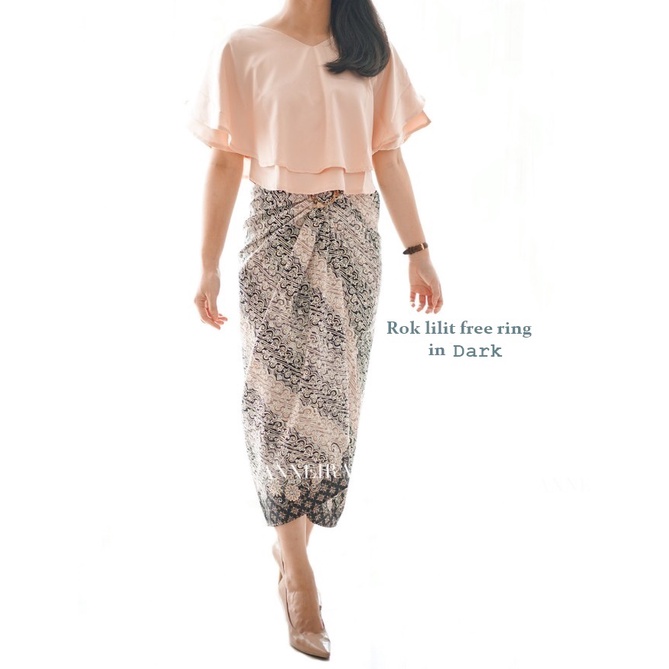 ROK LILIT INSTAN JEIVA REMPEL MAXI BATIK WANITA / ROK BAWAHAN KEBAYA / ROK LILIT BATIK WANITA-in dark