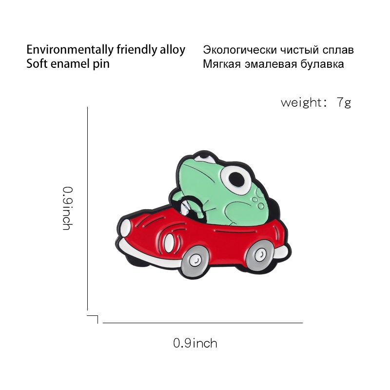 Bros Pin Enamel Bentuk Kodok Warna Merah Untuk Aksesoris Tas Ransel