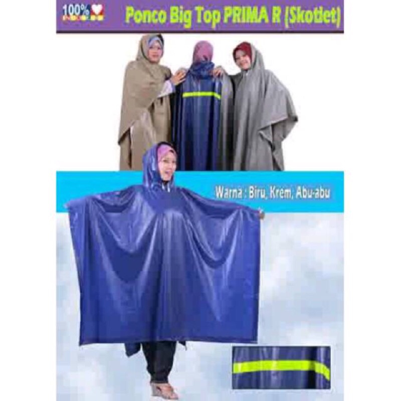 GAJAH ASLI Jas hujan ponco BIG TOP PRIMA / poncho big top prima / JAS HUJAN BAHAN PVC  MODEL KELELAWAR/LOWO