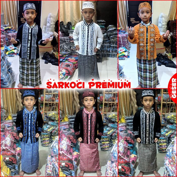 Baju Sarung Dan Peci Premium Anak Sarkoci Anak Keren Busana Muslim Lengkap Anak Shopee Indonesia