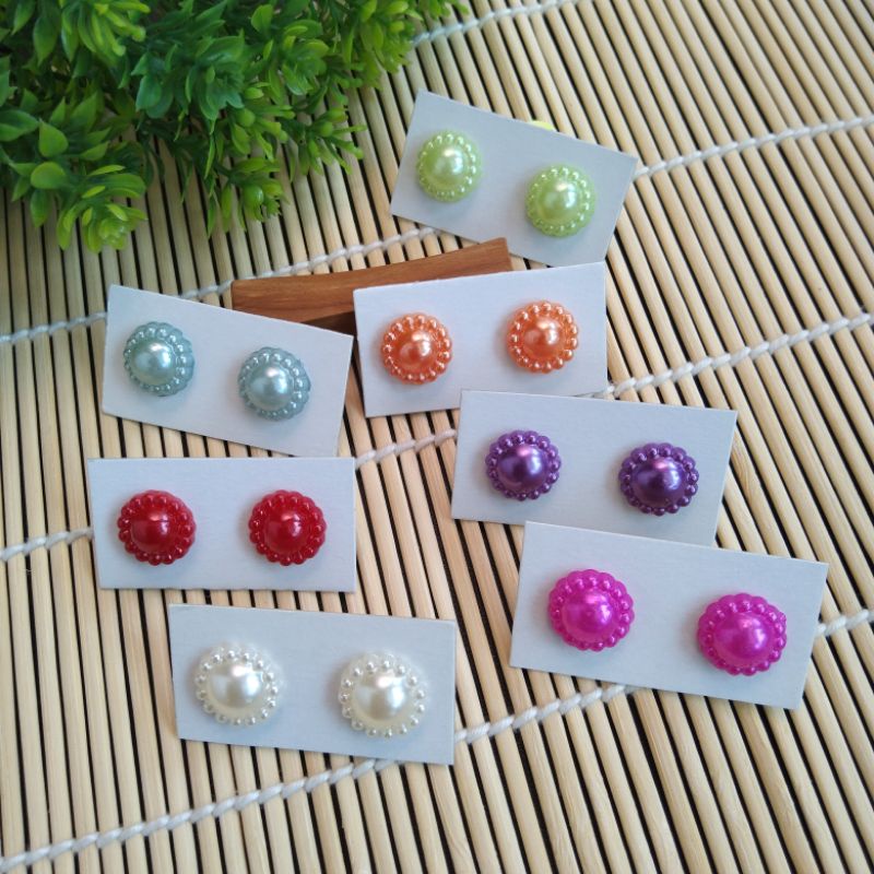 HANDMADE ANTING ANAK/DEWASA ANTING TUSUK PLASTIK MOTIF MATAHARI