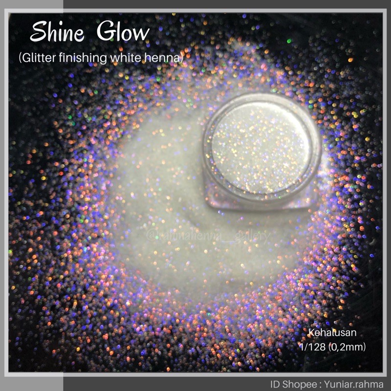 0,1mm 1/256 SHINE GLOW [3gr] Glitter finishing White henna , glitter white