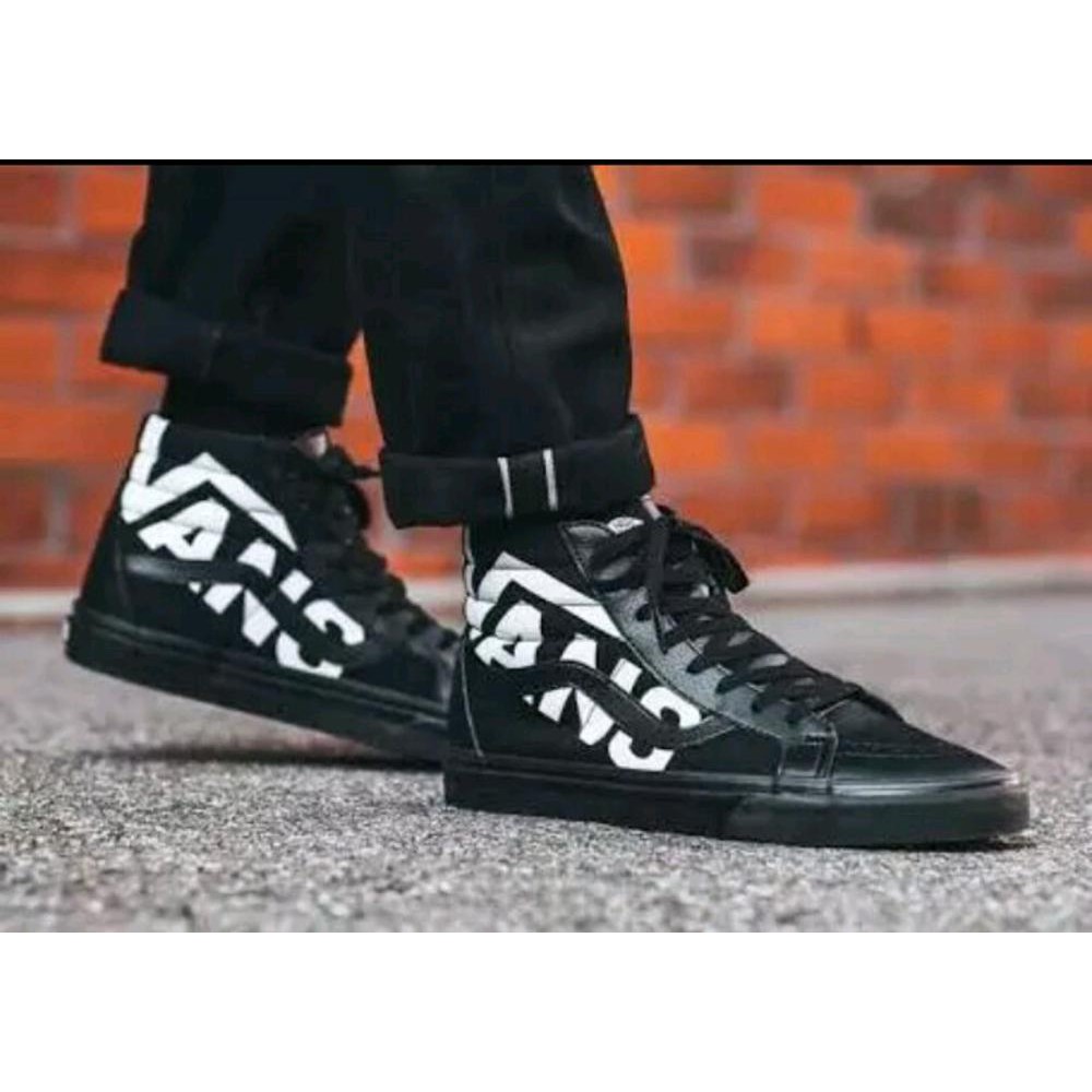HOT PROMO  SEPATU SNEAKERS VANS SK8 HI LOGO PACK. BLACK