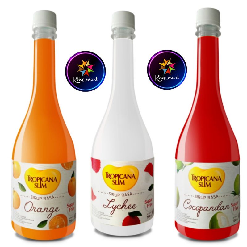 

Tropicana Slim Sugar Free Sirup 750ml Lychee/Orange/Cocopandan/Sirup Rasa