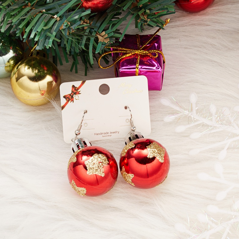 Anting Kait Gantung Wanita Desain snowflake Bahan resin Untuk Hadiah Natal