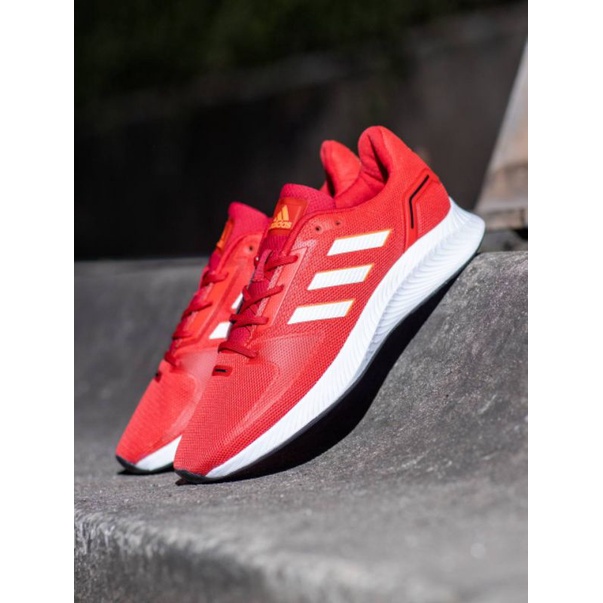 Adidas run falcon red white