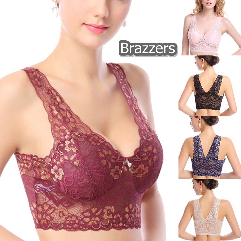 Bra Bh Beha Renda Brukat Busa Tanpa Kawat Transparan Sexy Hot Motif Bunga Tanpa Kait Belakang Murah