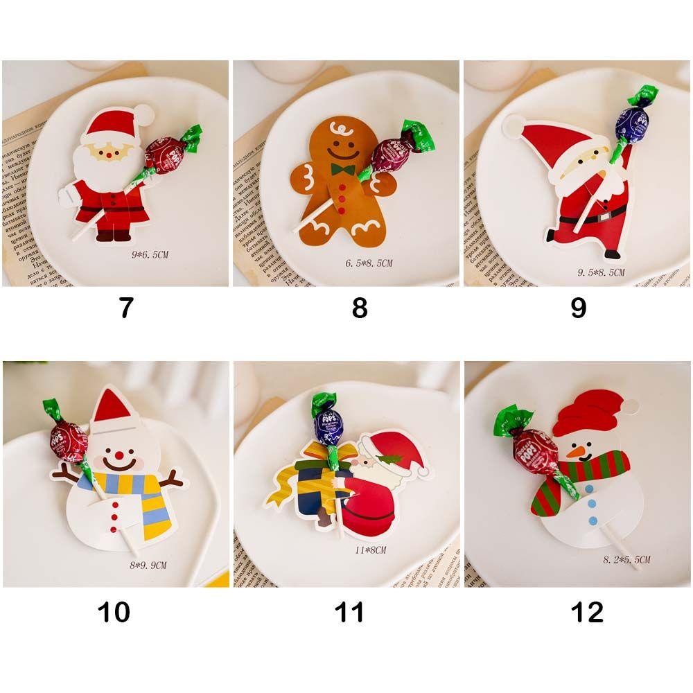 Top 50Pcs Kartu Packing Christmas Decor Party Santa Claus Snowman